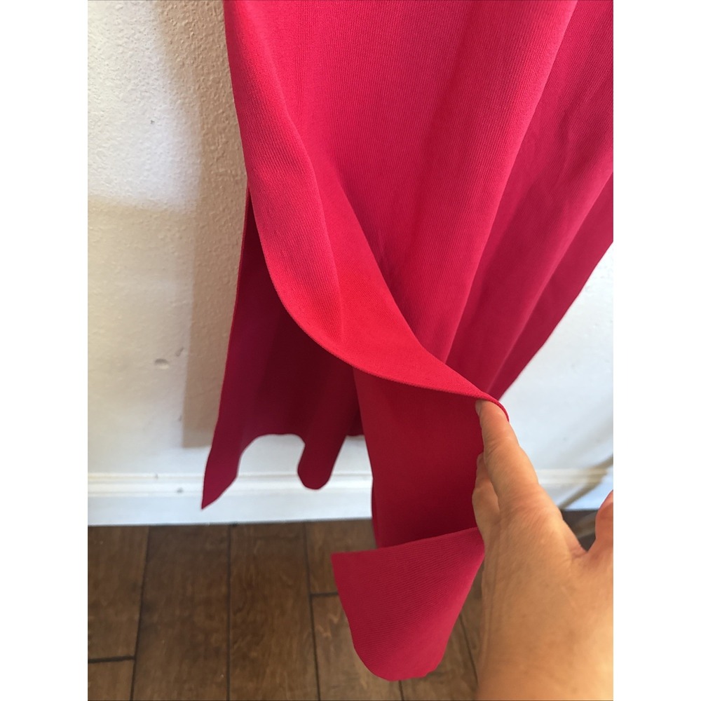 New York & Company Aline Maxi Dress Side Slit Dress Waist Cut Out Sz L Hot Pink - Picture 3 of 10